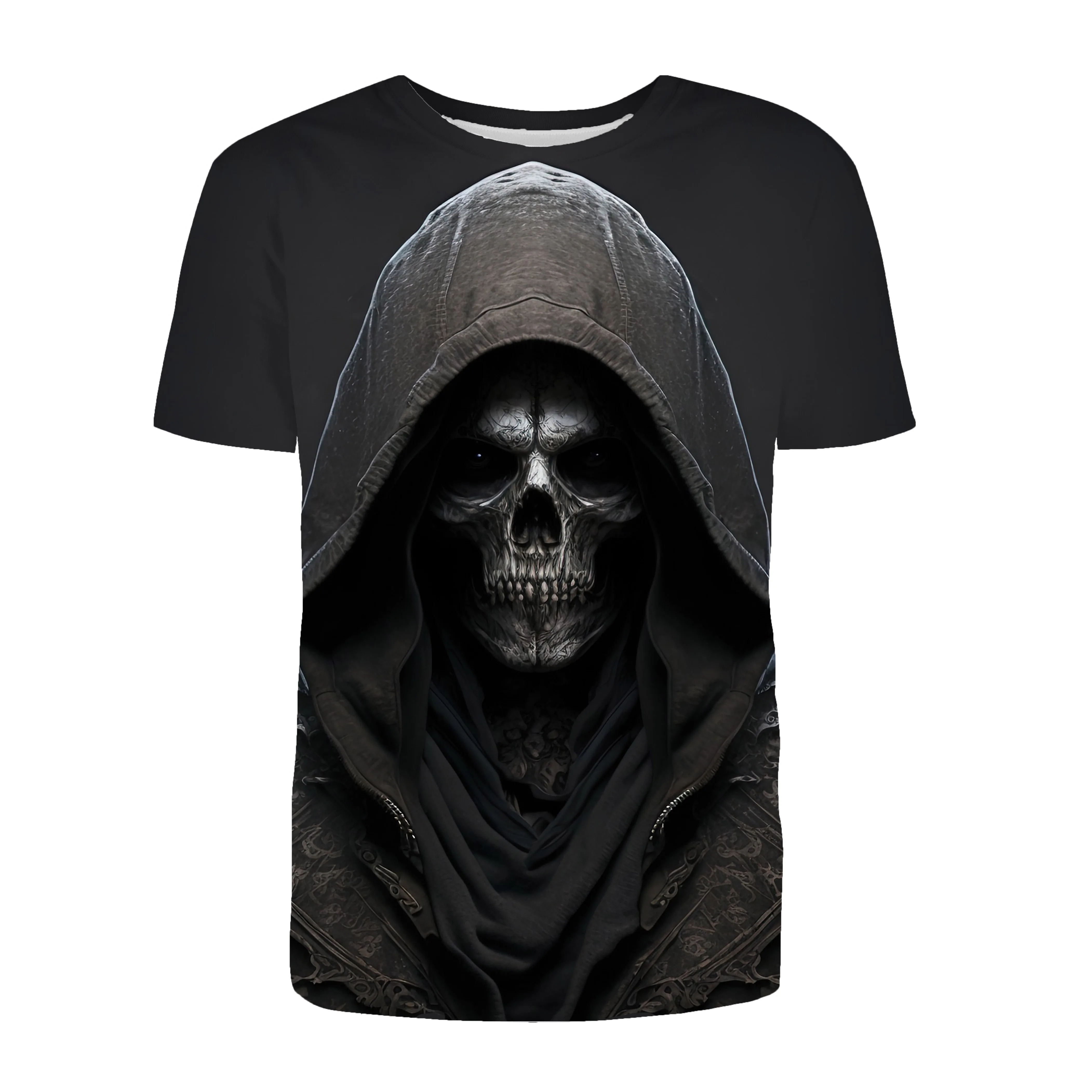 

Luckyivo Skull T Shirt Men New Product Fashion Halloween Clothes T-shirt O-Neck Skeleton Printed Short Sleeve Hip Hop Tops Tee