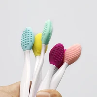 1pc beauty skin care wash face silicone brush exfoliating nose clean blackhead removal brushes tools with replacement head