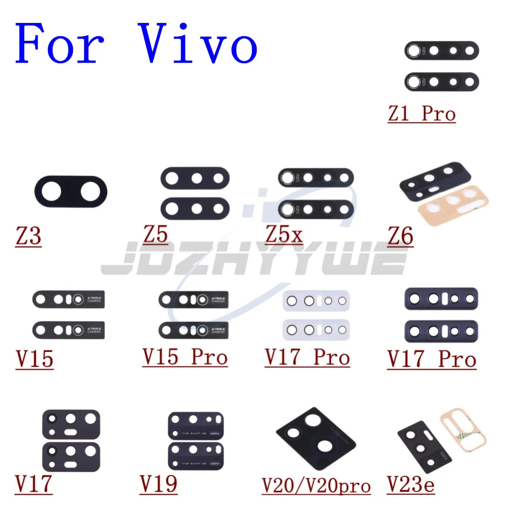 Оригинальный стеклянный объектив задней камеры 2 шт. с наклейкой для Vivo Z1 Z3 Z5 Z5X Z6 V15 V17 V19 V20 V23e Pro + Инструменты