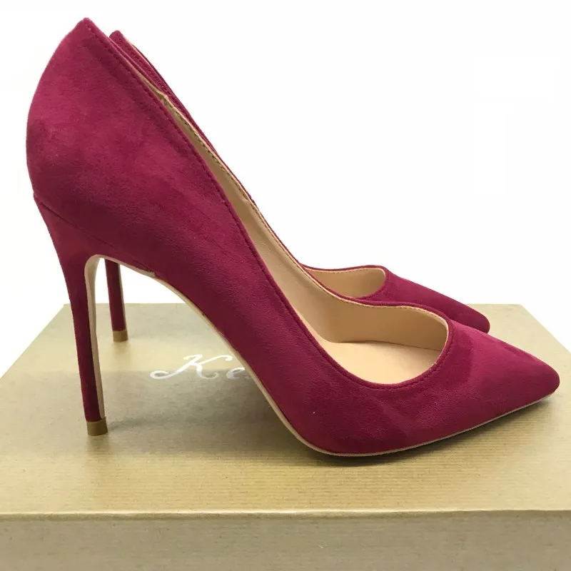 

2022 Velvet Pumps Blackish Green Women Classics 12cm High Heel Shoes Pointed Toe Wedding Shoes Black Wine Red