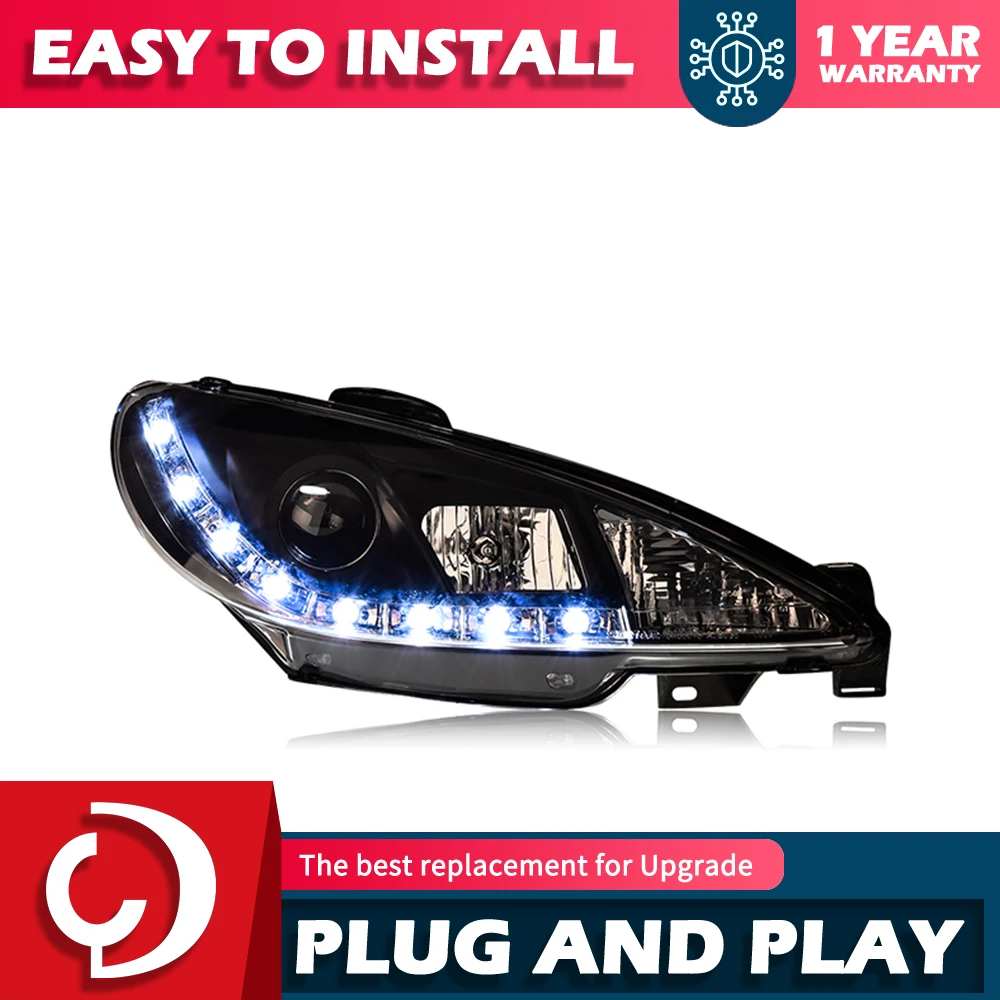 

AKD Car Styling Head Lamp for peugeot 206 headlights 2005-2008 LED Headlight LED DRL Projector Lentos Dynamic Au Accessories