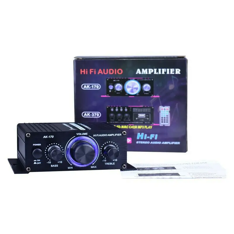 Black Power Amplifier 400w Stereo Audio Amplifier Hifi Fm Radio Mini Hifi Audio Power Amplifier Mini Amplifier images - 6