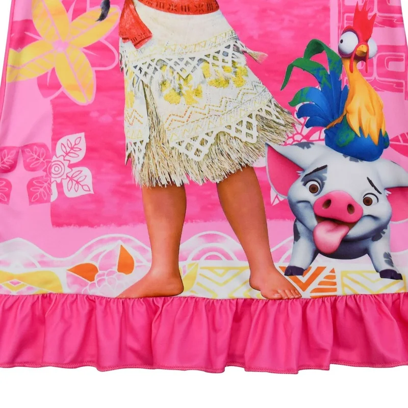 Летнее платье для девочек мультяшная Моана одежда сна с принтом пижама пятнистая