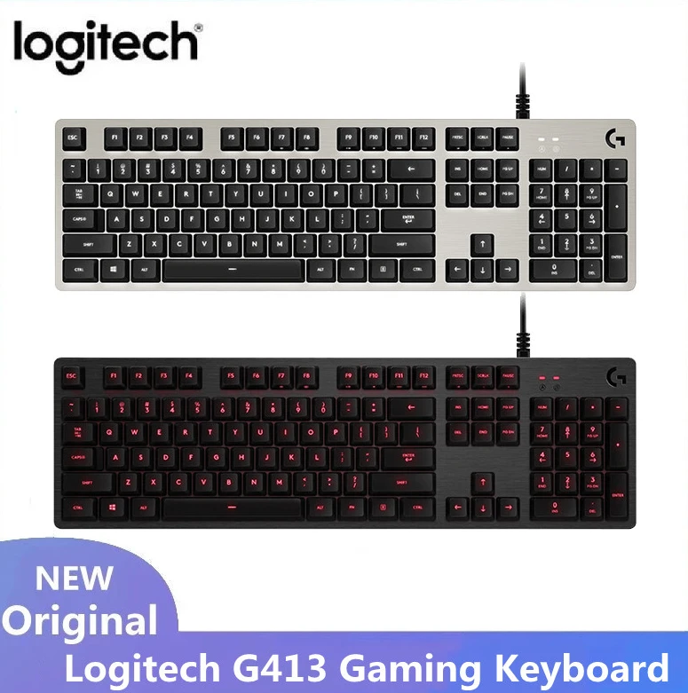 

Оригинальная Игровая клавиатура Logitech G413 с подсветкой, тонкая USB Прочная механическая клавиатура, клавиатура из алюминиевого сплава для нас...
