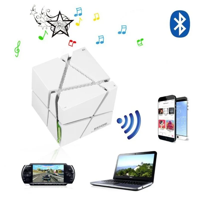 Радио сабвуфер Bluetooth динамик Звуковая карта Soundbox Портативный HIFI LED Cube Stereo Mini Super