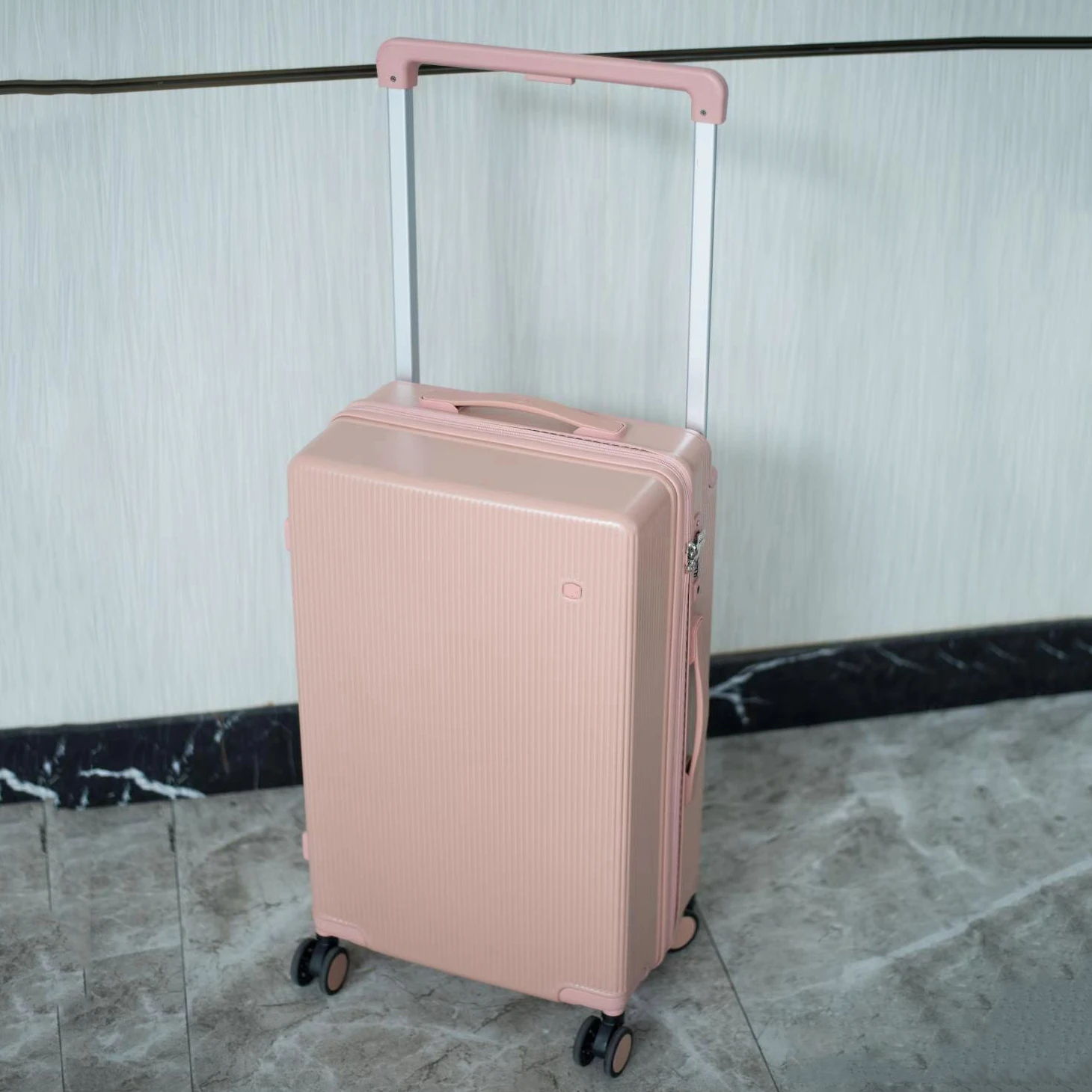 Fashion New Wide Tie Bar Luggage Women's Universal Wheel Pure PC Durable Suitcase YKK Zipper Men's Tie Bar Luggage