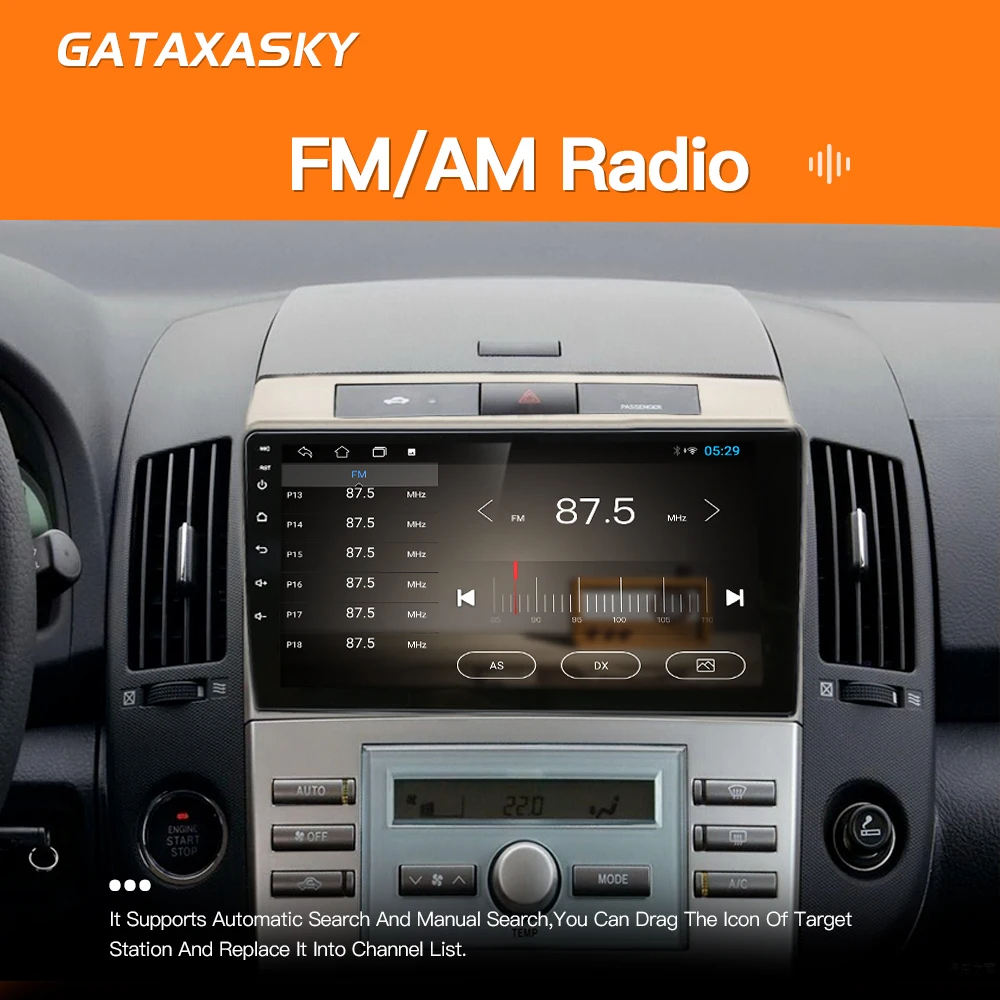Автомагнитола GATAXASKY 9 дюймов мультимедийный плеер для Toyota Corolla Verso 2004-2009 Carplay Wi-Fi