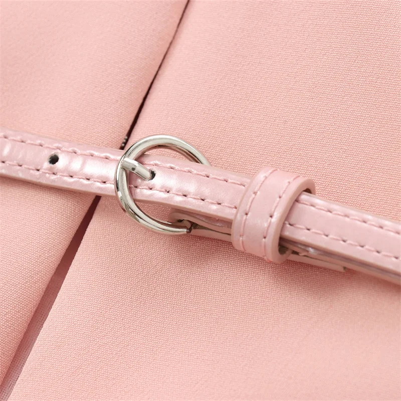 Новинка 2024 Женский облегающий жилет-футляр KEYANKETIAN с ремнем розовый тонкий