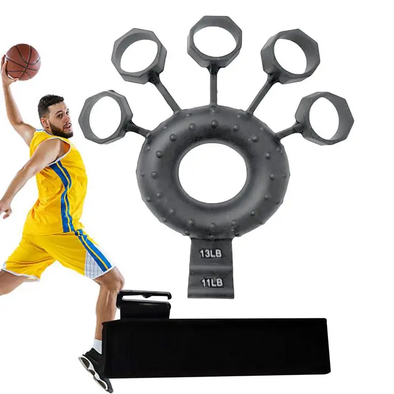 

Finger Grip Strengthener Silicone Hand Trainer 6 Levels Of Resistant Portable Wrist Training And Grip Strengthener For Musician