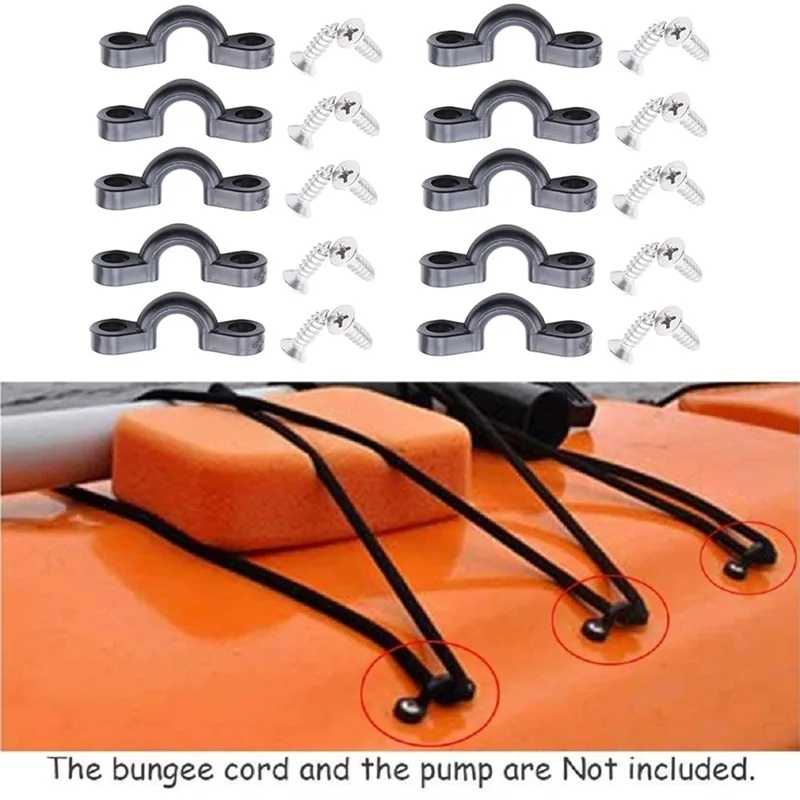 

10 шт. каякинговая маленькая C-образная пряжка с 20 шт. резьбовым палубным кольцом запасные части