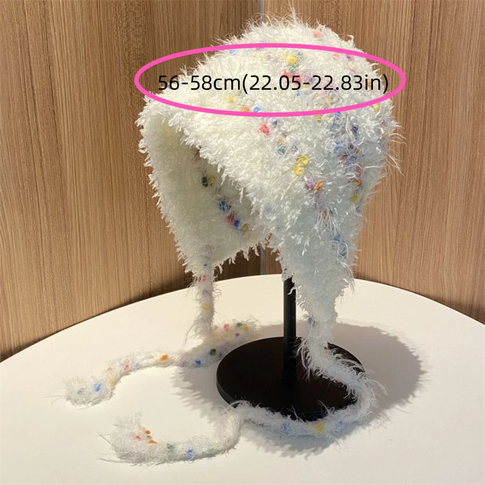 Модная корейская шляпа Stye Rainbow Beans осенне-зимняя уличная шерстяная вязаная