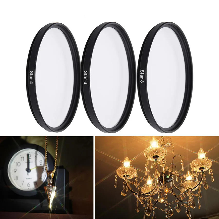 

37 ~ 82mm 4 6 8 Point Star Filter Camera Lens Filter Star light for Canon Nikon Sony Pentax Olympus Fujifilm Tamron Sigma Lens