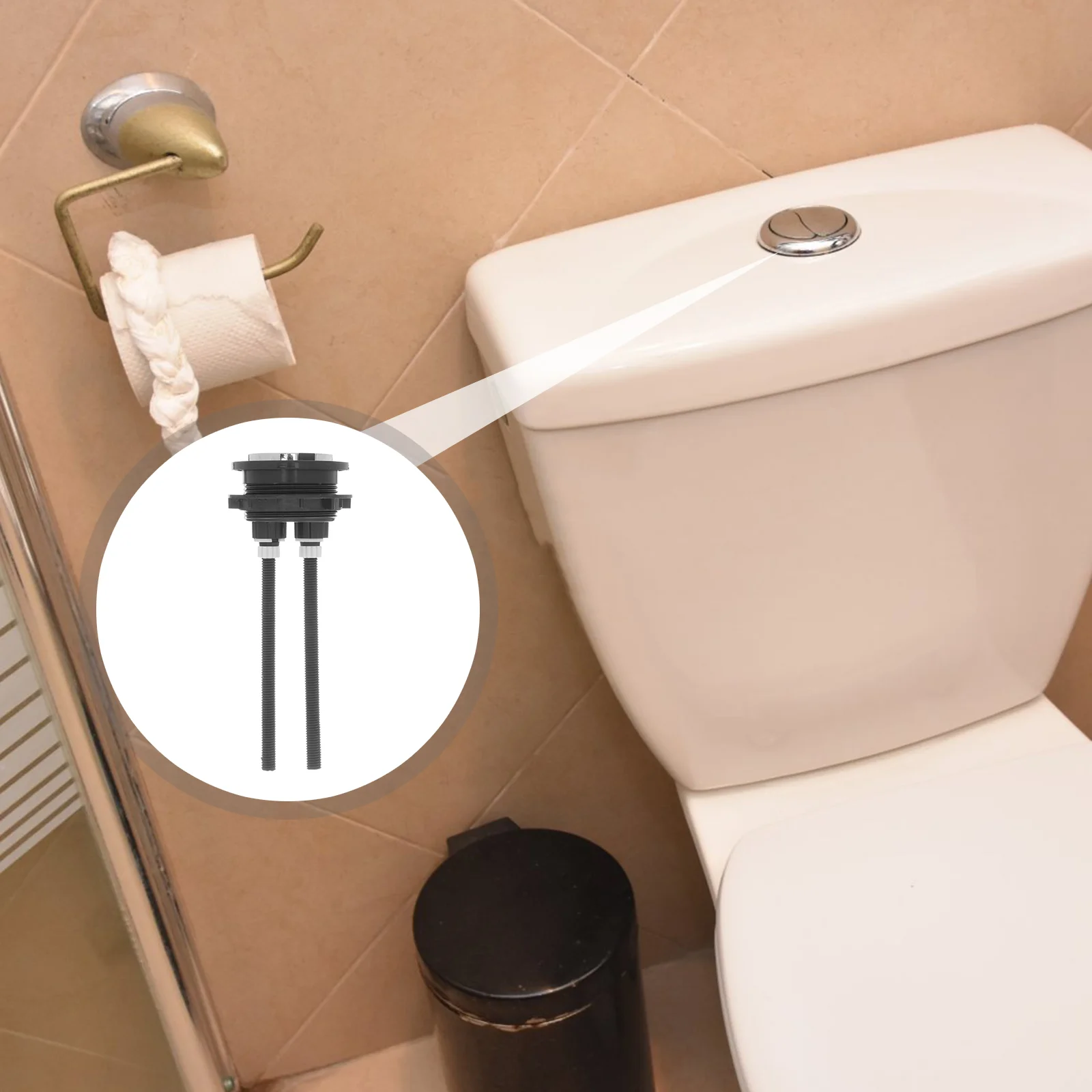 

Toilet Button Tank Flush Dual Flusher Flushing Push Water Kit Parts Replacement