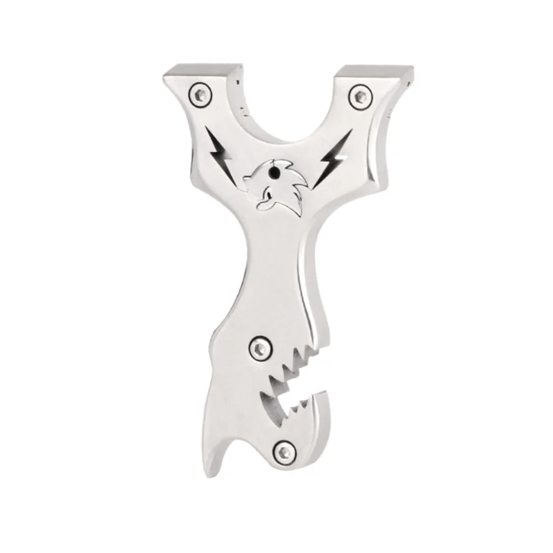 

The new High-Power Slingshot Outdoor Hunting uses Stainless Steel Flat Rubber Band Slingshot Actual Combat Catapult