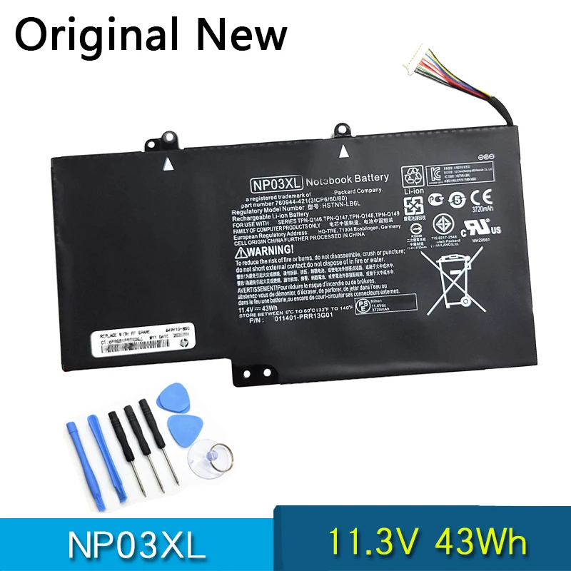 

NEW Original Battery NP03XL for HP Pavilion X360 13-A010DX TPN-Q146 TPN-Q147 TPN-Q148 HSTNN-LB6L 760944-421 15-U010DX 11.4V 43W