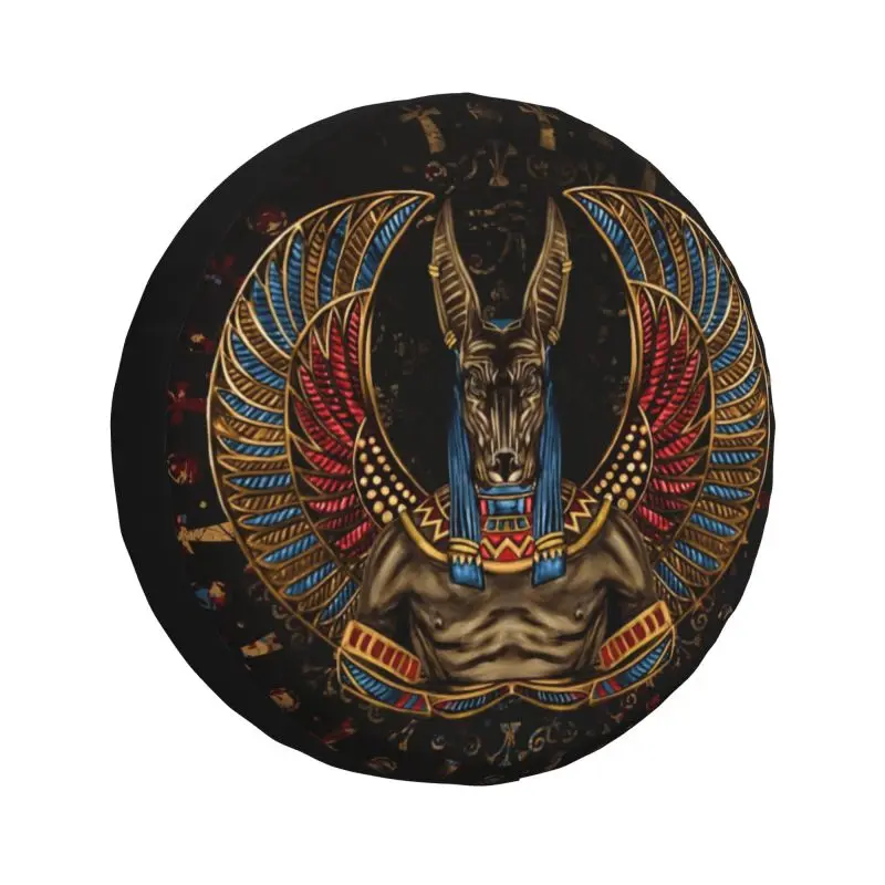 

Anubis Egyptian God Tire Cover 4WD 4x4 SUV Spare Wheel Protector for Jeep Grand Cherokee 14" 15" 16" 17" Inch