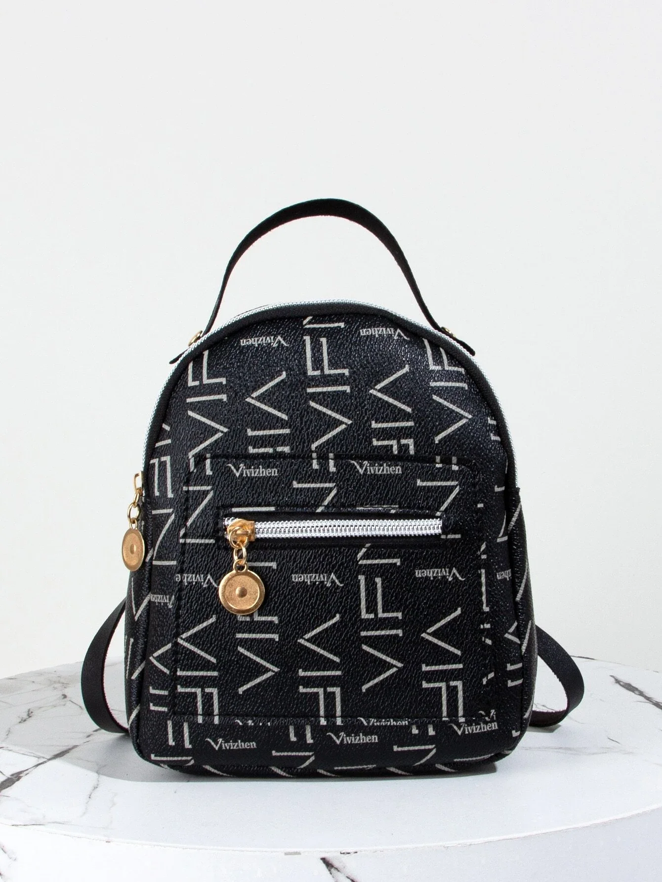 

Mini Allover Letter Graphic Backpack