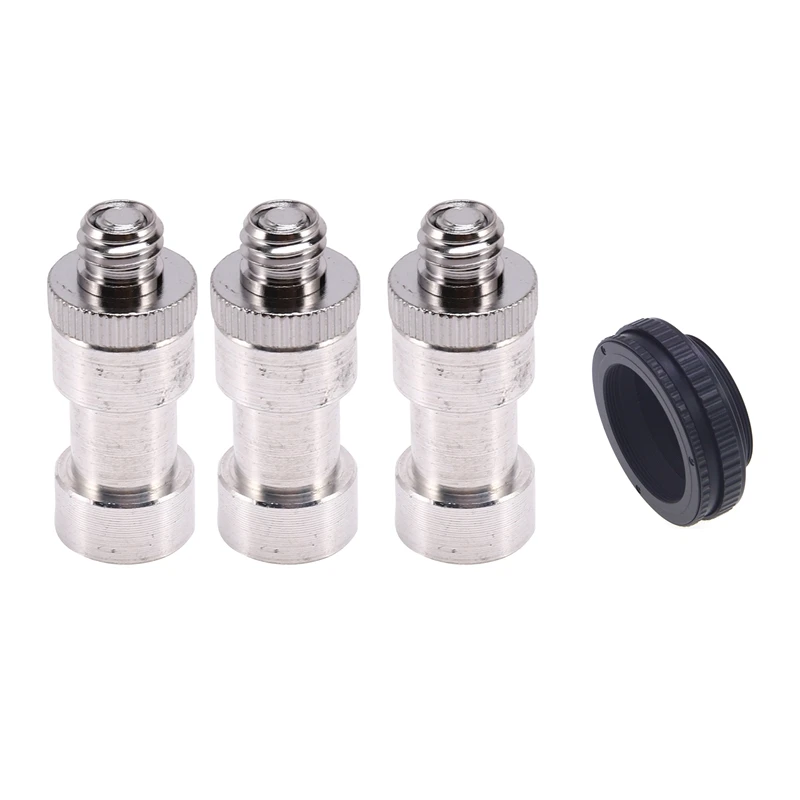 

3 Pcs 1/4 Inch 3/8 Inch Tripod Screws To Light Stand & 1 Pcs M42 To M42 Focusing Helicoid Ring Adapter