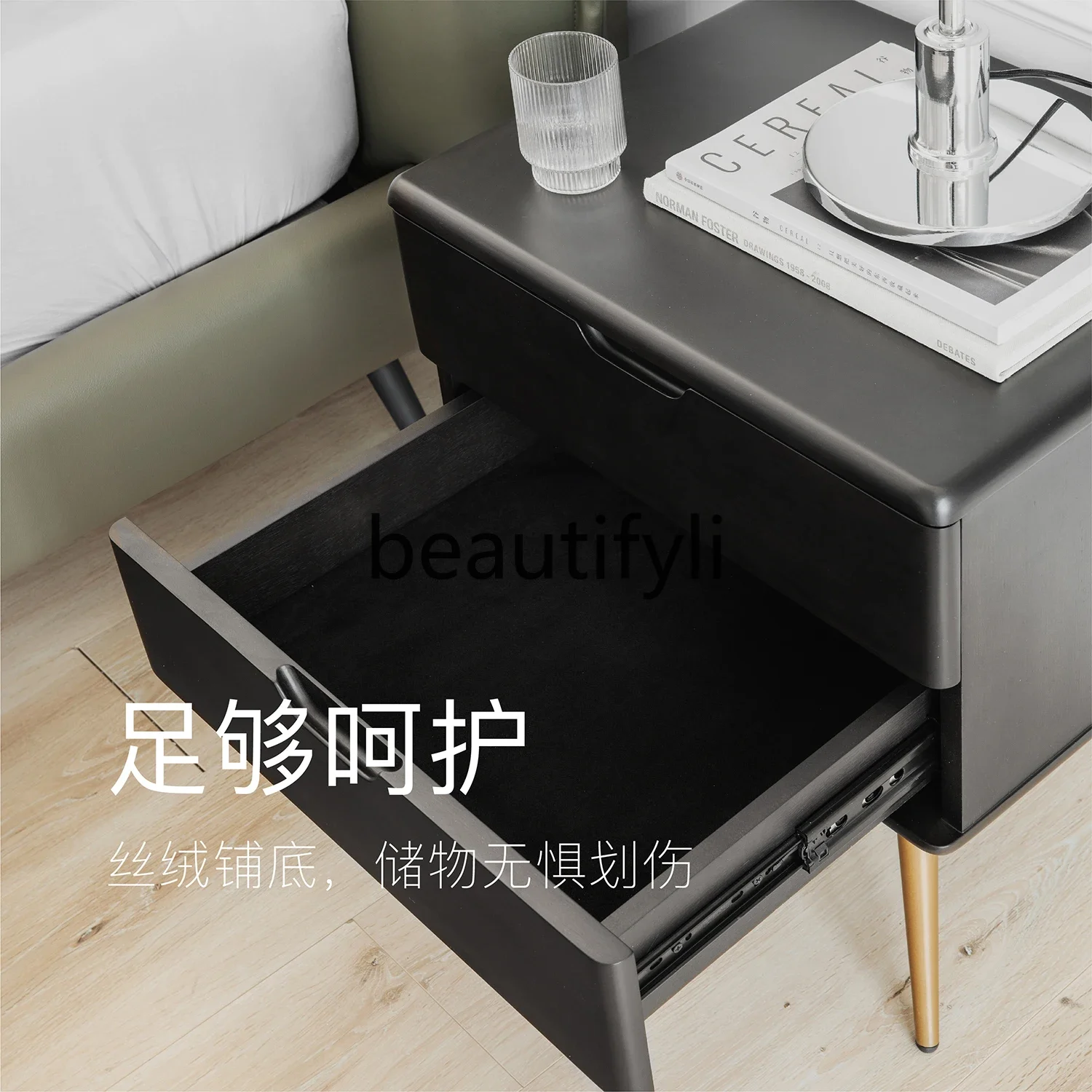 Прикроватная тумбочка из черной смородины вишневое дерево цельное современная