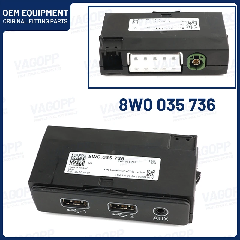 

8W0 035 736 для Audi A4 A5 B9 8W Q5 Q7 оригинальный адаптер Carplay AMI USB интерфейс AUX штекер кабель жгут проводов 8W0 035 724