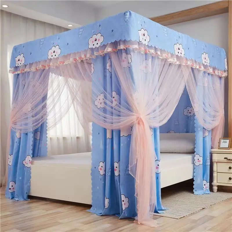 Розовая домашняя занавеска для кровати с узором в виде сердца защитой от комаров