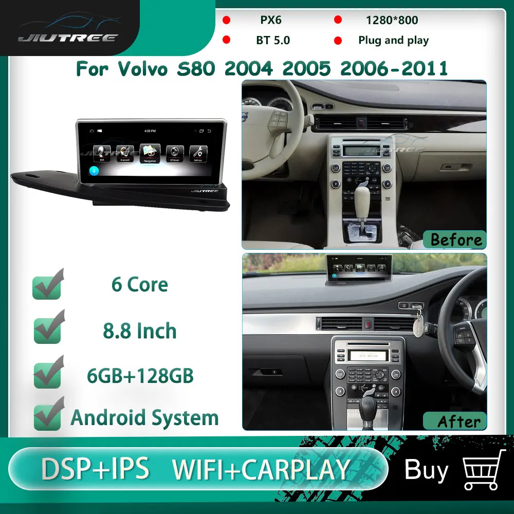 

Автомагнитола 2 din на Android для Volvo S80 2004-2011, автомобильное радио в стиле Тесла, мультимедийный плеер, GPS, DVD-плеер, стереоприемник 2 din