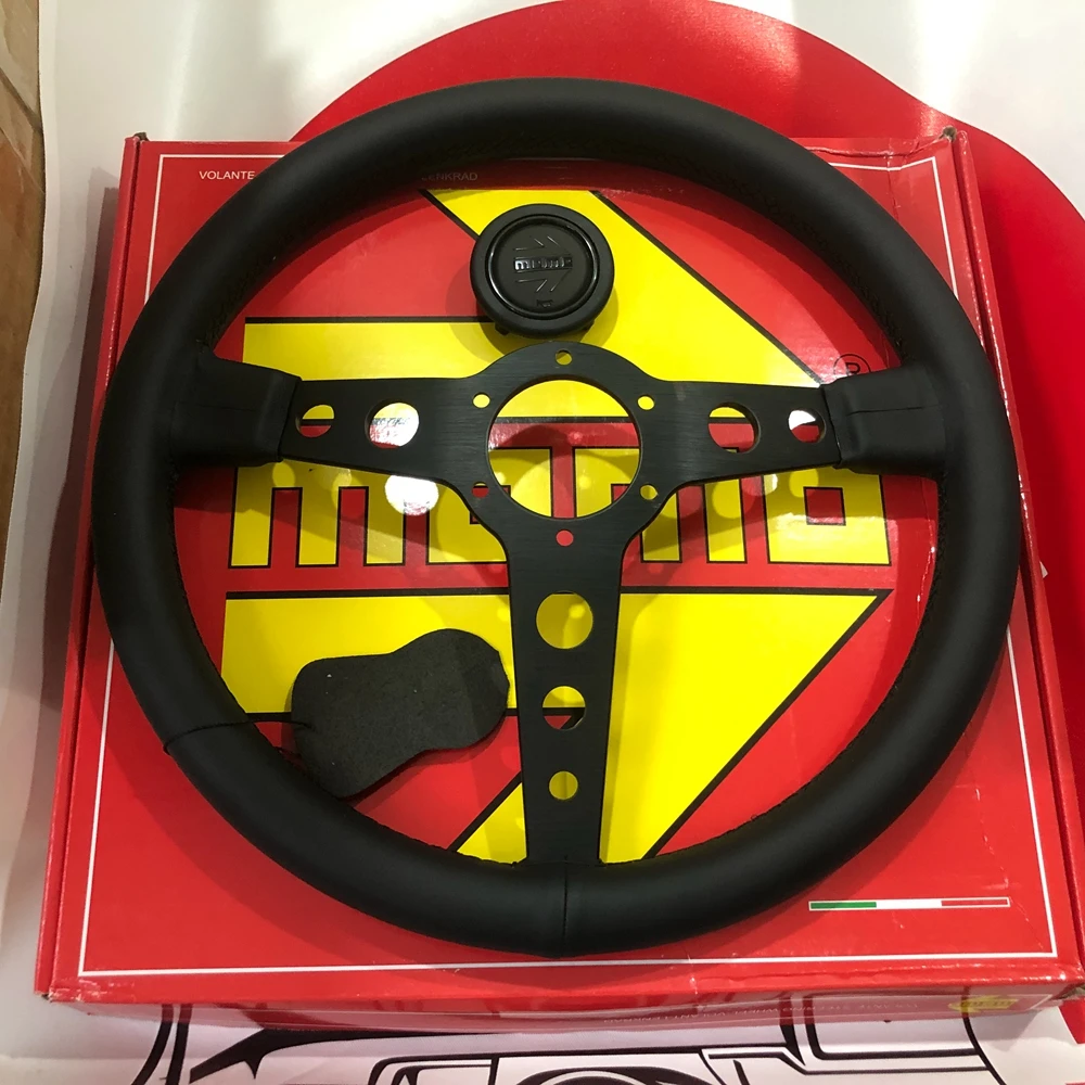 14-дюймовый гоночный руль MOMO Prototipo Drift Car Rally JDM кожаный Volantes для VW HONDA TOYOTA BMW