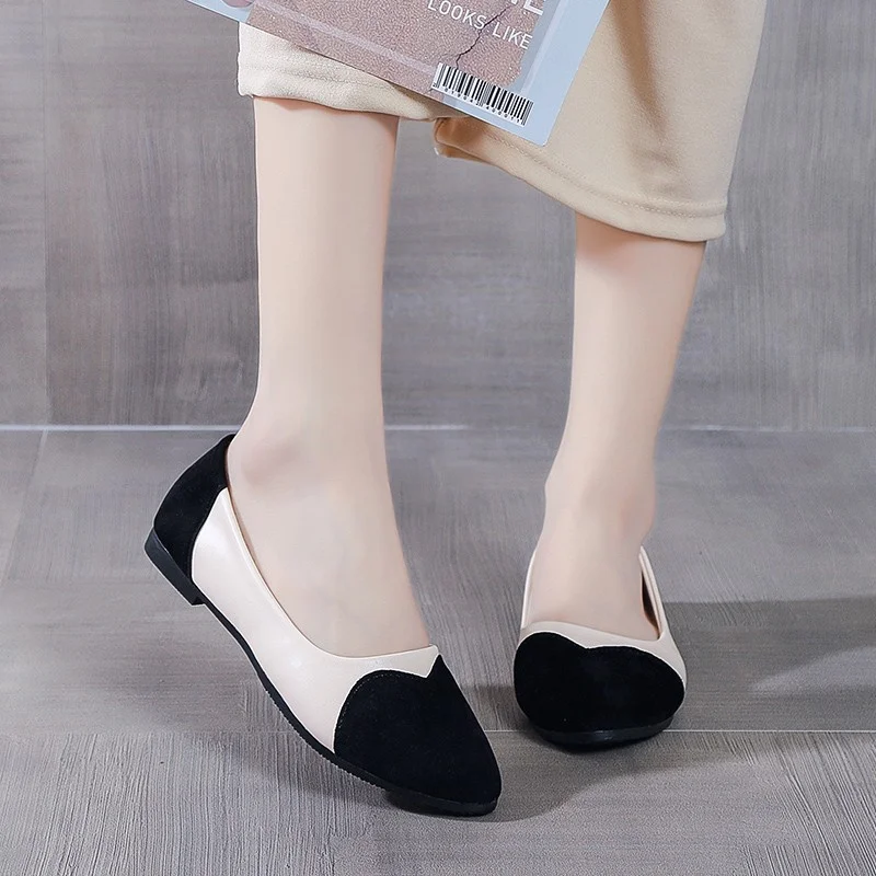 

COOTELILI 2023 New Fashion Flats Shoes Women Flats Square Toe Non-slip Flats Casual Basic Flat Heel Size Loafers Women 35-40