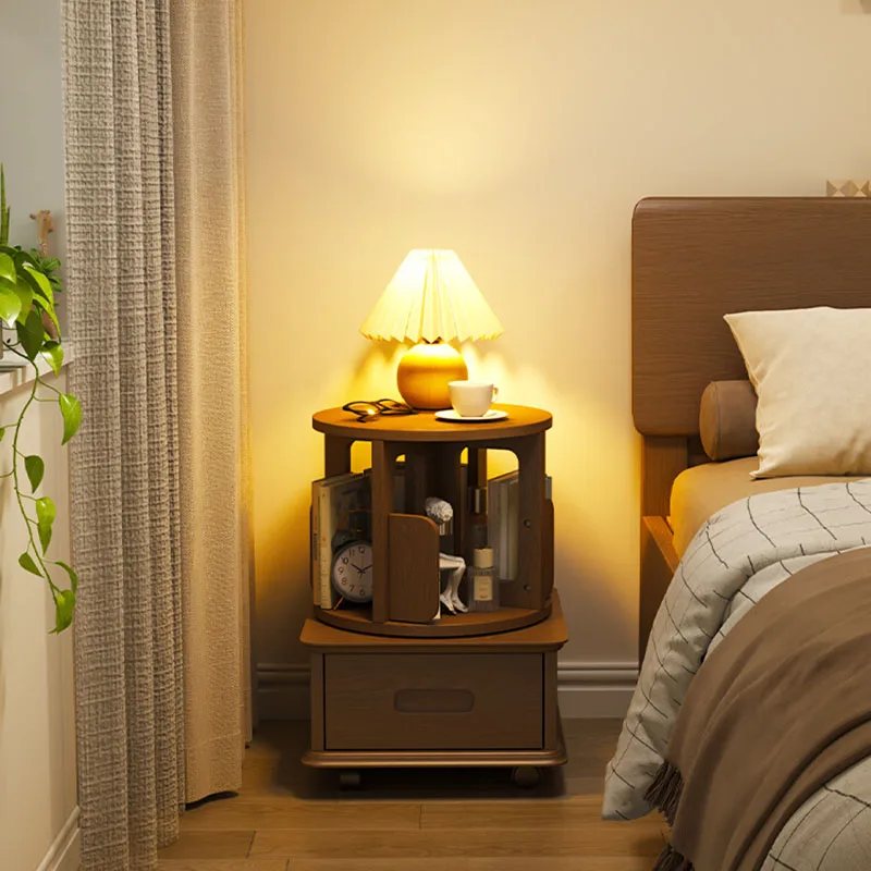 

Apartment Wooden Bedside Table Living Room Gaming Manicure Makeup Storage Nightstands Nordic Mesa De Noche Theater Furniture
