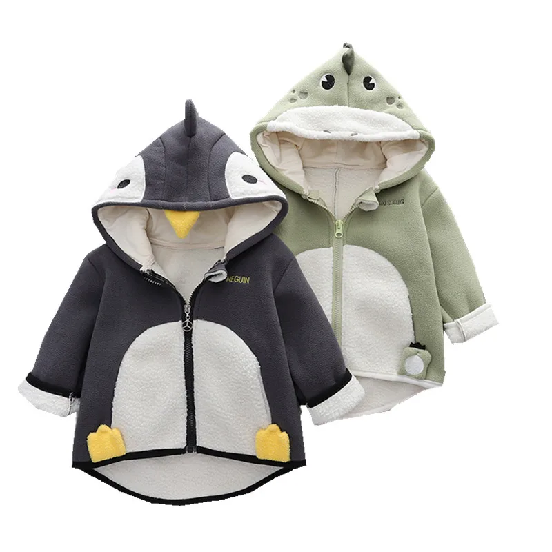 

Autumn Children Parkas Winter Jacket For Girl Boys Winter top Coat Kids Warm Thicken Velvet Hooded Baby Coats causal Outerwea