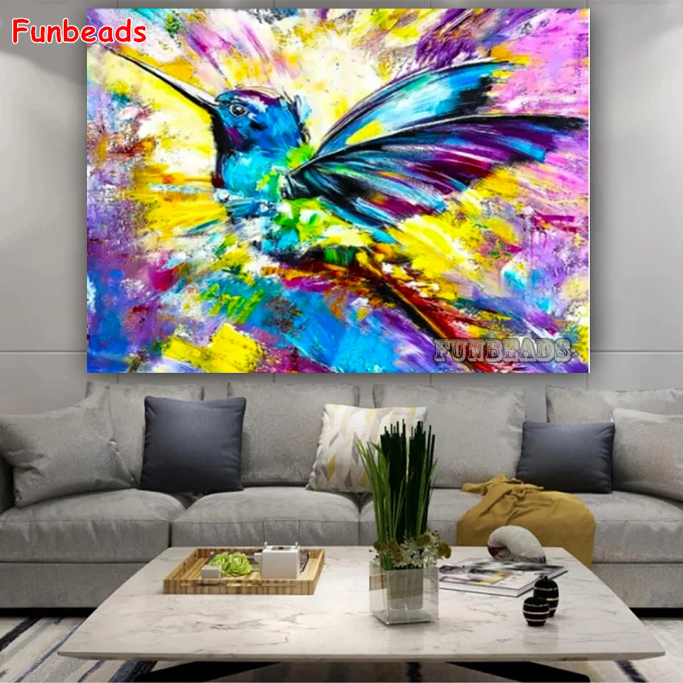 Алмазная 5D картина сделай сам полноразмерная вышивка мозаика колибри крестиком