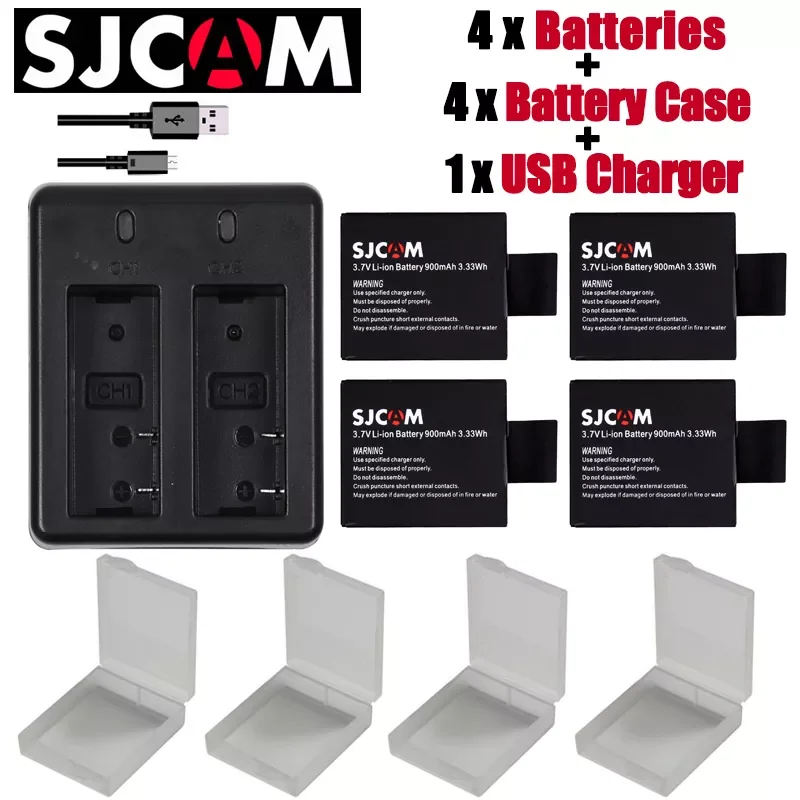 

NEW2023 New SJCAM sj4000 eken H9 GIT-LB101 GIT BATTERY sj5000 sj6000 sj7000 SJ8000 SJ9000 battery +Dual USB charger