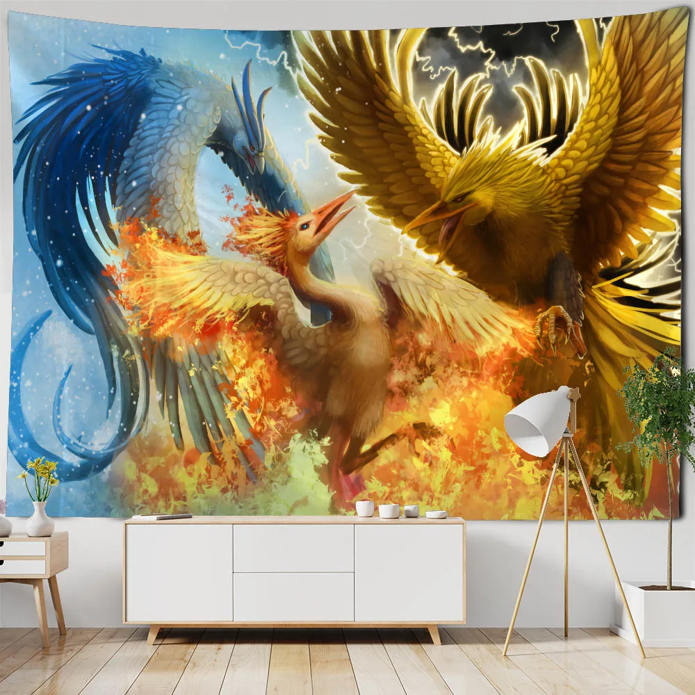 

Flame Phoenix Printing Tapestry Flying Bird Art Home Decoration Blanket Hanging on the Wall, Bedroom, Living Room Decoration