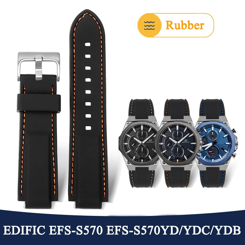 

Ремешок силиконовый сменный для Casio EDIFICE 5634 EFS-S570YD/YDC/YDB, 5634