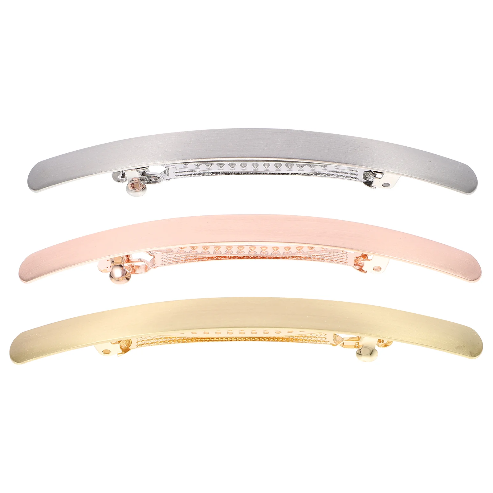 

6 Pcs Alloy Hair Clip Ponytail Holder Banana Button Creative Clips Fashion Hairpins Miss Metal