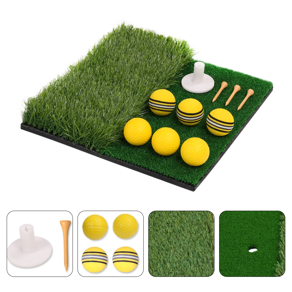 Miniindoorgolf Golfing Practice Mat Portable Putter Hitting Putting Rubber Tee Holder The Ball
