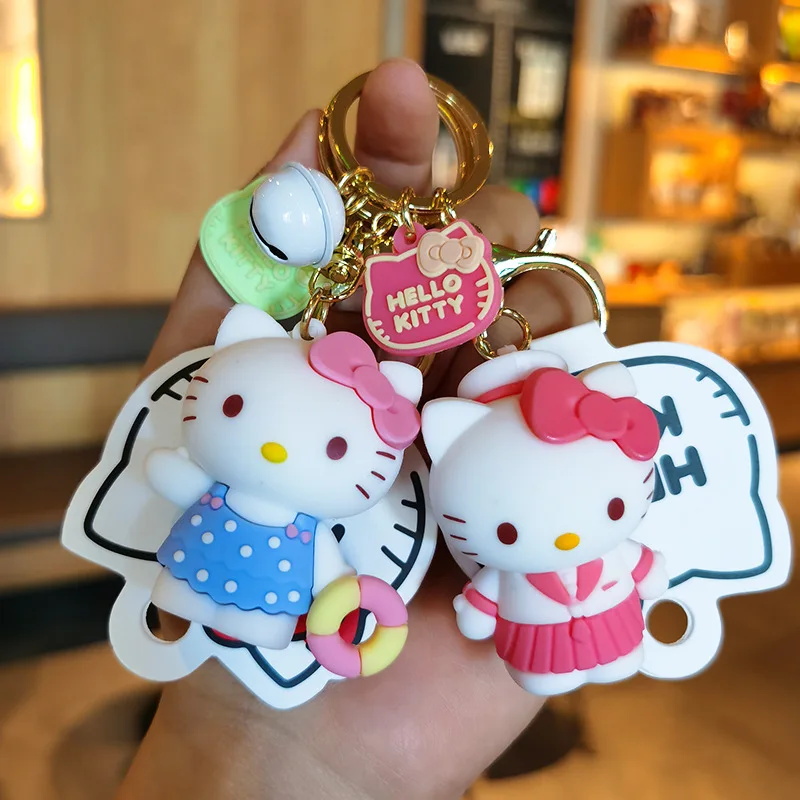 

Брелок Sanrio Kawaii с розовой кошкой, милый брелок с аниме куклой, милая ученическая подвеска на рюкзак, портативный брелок для девочек, подарки н...