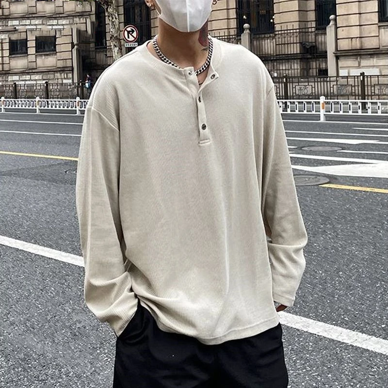 Очень большая текстурная плиссированная Футболка с воротником Генри 50 00 кг