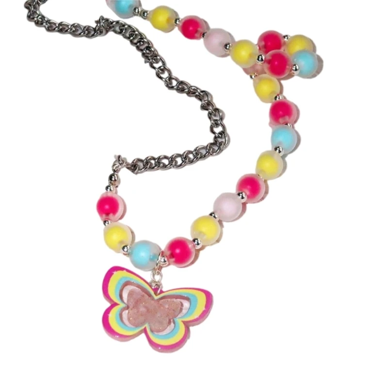 

Egirl Jewelry Cool Colorful Beads Pendant Necklace DIY Fashion Choker
