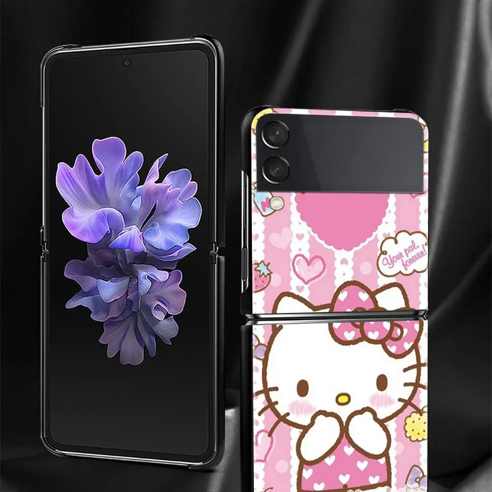 Популярный чехол Hello Kitty с рисунком для Samsung Galaxy Z Flip3 5G ZF3 жесткий телефона из