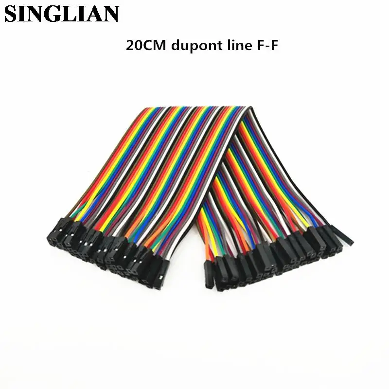

400pcs/Lot 20CM Dupont Line Female To Female Head 1P-1P 2.54mm Spacing 40P F-F Jump Wire Dupont Cable Breadboard DIY For Arduino