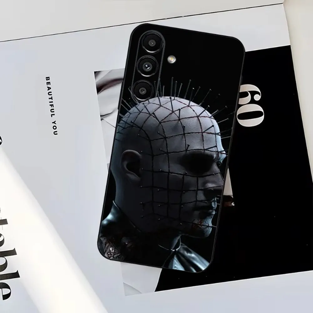 P-Pinhead Hellraiser Horror Phone Case For Samsung S25 S24 S23 S22 S21 S20 S10 Ultra Plus Lite FE Soft Silicone Black Cover