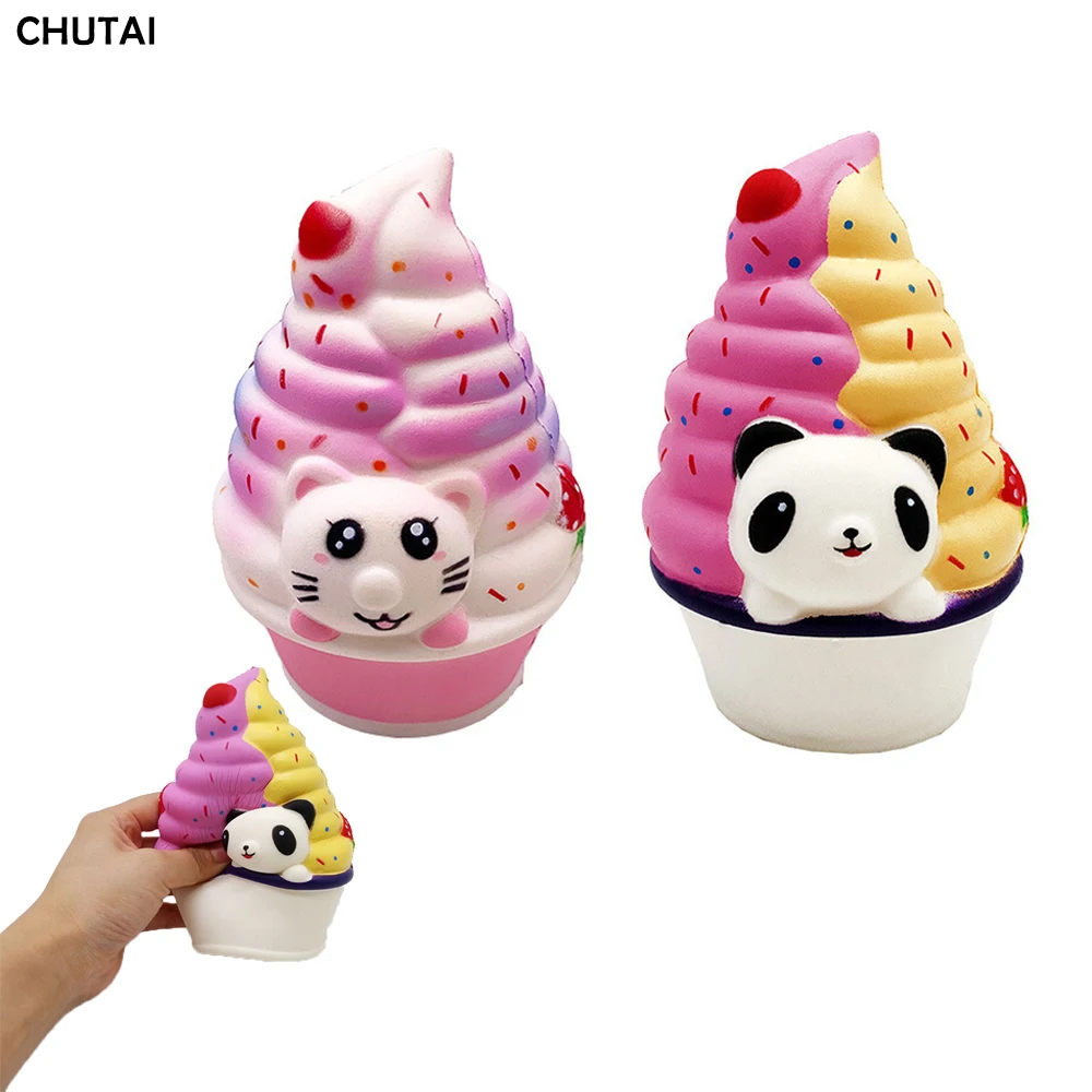 

Kawaii Big Panda Ice Cream Cake Squeeze Toys Slow Rising Cream Scented Stress Reliever Squishy Fidget Toy For Girls Kids Gift