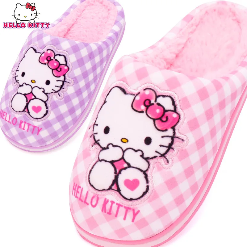 

Kawaii Sanrio Cartoon Children Cotton Slippers Girls Winter Indoor Home Shoes Warm Soft Soled Christmas Birthday Creative Gifts