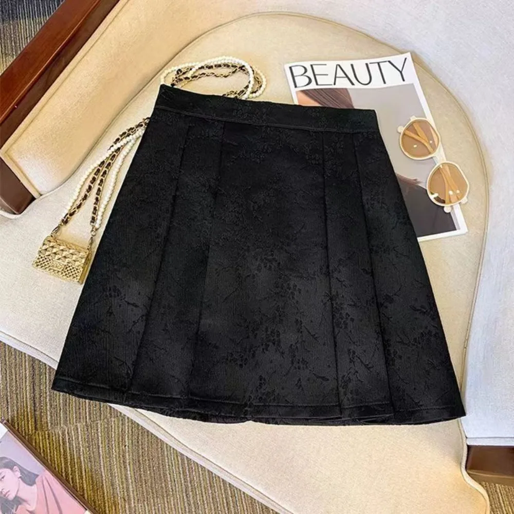 Черная бежевая мини-юбка с рисунком лошади короткая плиссированная юбка Mamianqun