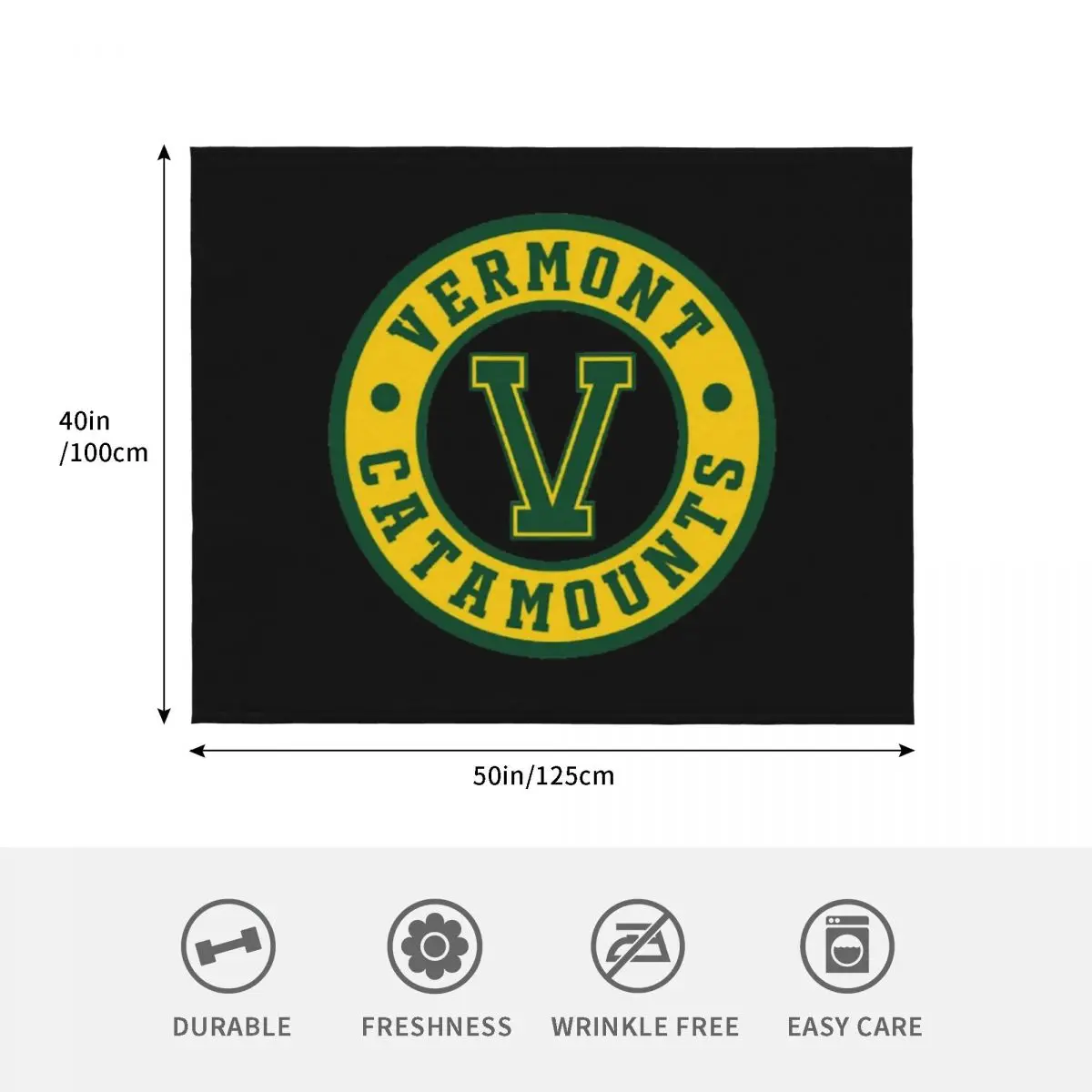 Фото Университет Вермонта - UVM - Плед Catamounts, теплый фланелевый плед для дивана, кресла, спальни №4