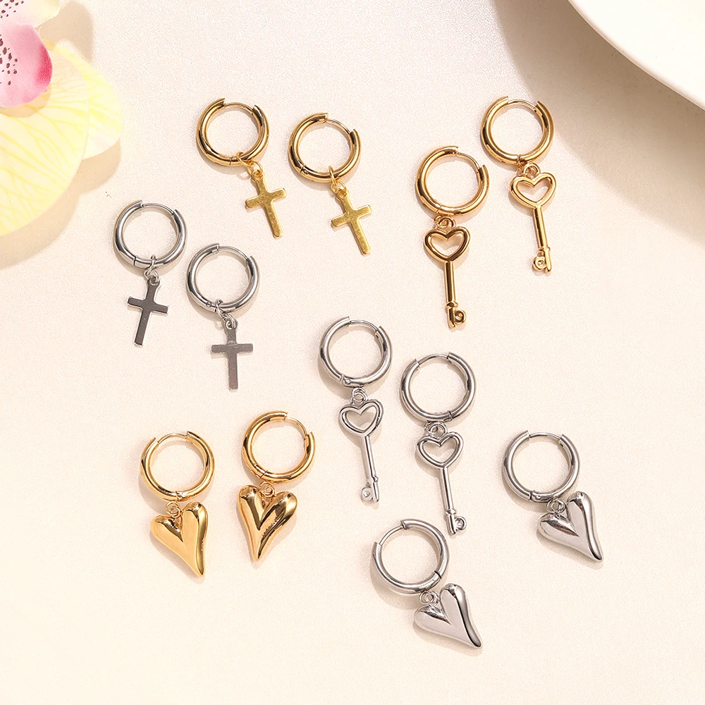 BenS 3 стиля маленькие серьги-кольца из нержавеющей стали золотого цвета