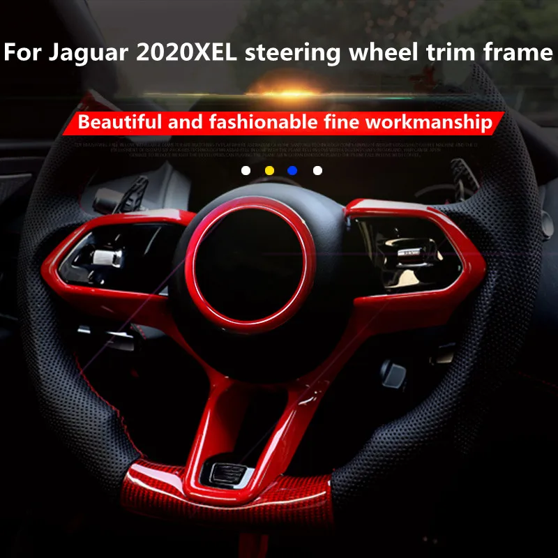 

For Jaguar 2020 Xel steering wheel trim frame patch bright strip special retrofit sticker accessories