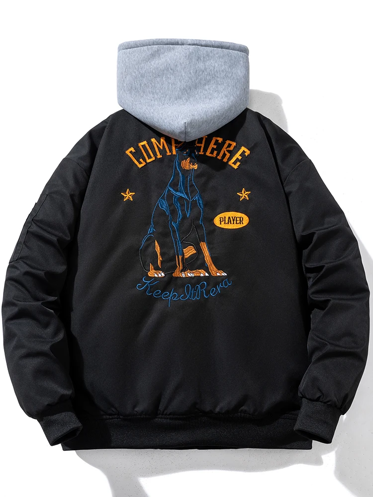 Куртка-бомбер с вышивкой для мужчин и женщин модная зимняя бейсбольная куртка в