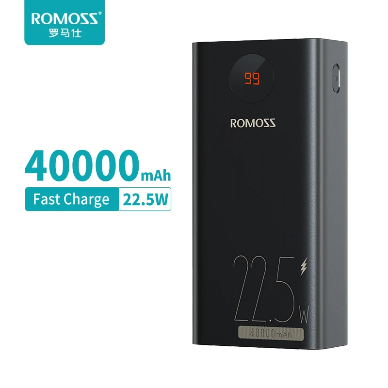 

Romoss Power Bank 40000mAh 22.5W Fast Charge QC18W PD20W Portable Charger External Battery 40000 mAh Powerbank For Xiaomi iPhone